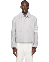 Thom Browne - Gray Unconstructed 4-bar Jacket - Lyst