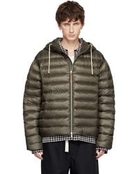Jil Sander - Khaki Hooded Down Jacket - Lyst