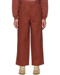 Bode - Brown Wide-leg Snap Trousers - Lyst