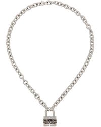 Balenciaga - Bb Padlock Necklace - Lyst