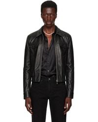 Ernest W. Baker - Embellished Leather Bomber Jacket - Lyst