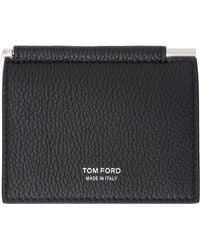 Tom Ford - ブラック スモール グレインレザー マネークリップ カードケース - Lyst