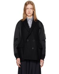 Sacai カーキ リップストップ キルティングコート グリーン | Lyst