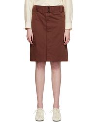 Lemaire - Brown Apron Pocket Midi Skirt - Lyst