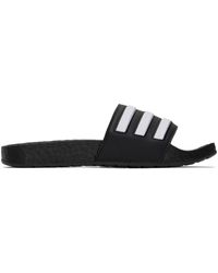 adidas Originals - Sandales à enfiler adilette noires à semelle intercalaire boost - Lyst