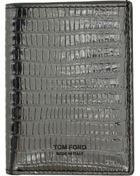 Tom Ford - Gunmetal Tejus T Line Folding Card Holder - Lyst