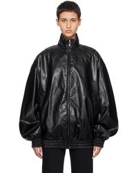 Gcds - Black Oversized Faux-leather Jacket - Lyst