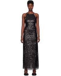 MSGM - Black Sequin Maxi Dress - Lyst