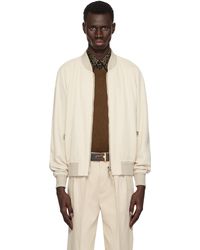 Tom Ford - ベージュ Fluid Gabardine ボンバージャケット - Lyst
