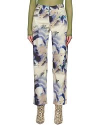 Miaou - Beige & Purple Fargo Trousers - Lyst