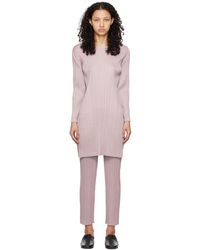 Pleats Please Issey Miyake - Robe courte monthly colors january rose - Lyst