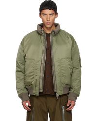 Mordecai - Blouson Aviateur Étagé Réversible Vert Rembourré En Duvet - Lyst