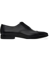 Ferragamo - Chaussures oxford noires à perforations - Lyst