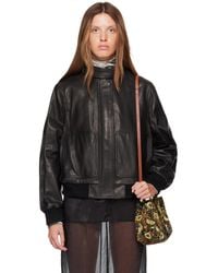 Nour Hammour - Rios Leather Bomber Jacket - Lyst