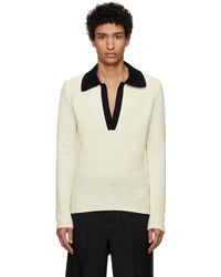 Jil Sander - ベージュ コットン ニットポロシャツ - Lyst
