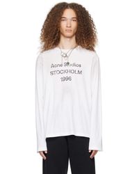 Acne Studios - White Faded Long Sleeve T-shirt - Lyst