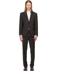 BOSS - Complet Ajusté Brun En Laine - Lyst