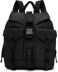 Ganni - Black Tech Backpack - Lyst