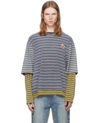 we11done - Contrast Striped Layered T-Shirt - Lyst