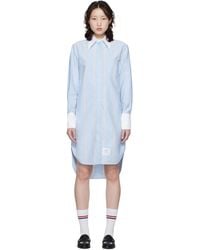 Thom Browne - Exaggerated Easy Fit Point Collar Shirt Minidress - Lyst