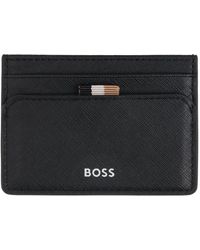 BOSS - Black Faux-leather Card Holder - Lyst