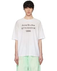 Acne Studios - オフホワイト リラックスフィット ロゴ Tシャツ - Lyst