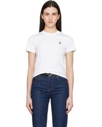 Ami Paris - Cotton Ami De Coeur Cropped T-Shirt - Lyst