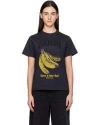 Ganni - Banana Graphic T-Shirt - Lyst