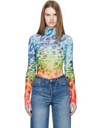 CASABLANCA - Long Sleeve Printed Mesh T-Shirt - Lyst
