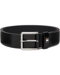 BOSS - Italian-Leather Signature-Stripe Keeper Belt - Lyst
