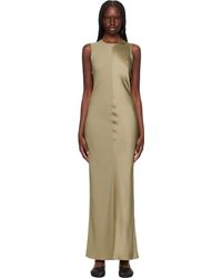 Ami Paris - Robe Longue Droite Taupe - Lyst
