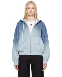 Marine Serre - Moon Faded Fleece Zipped Hoodie - Lyst