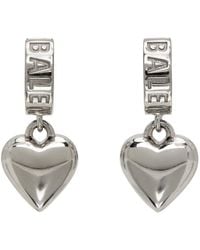 Balenciaga - Silver Sharp Heart Earrings - Lyst