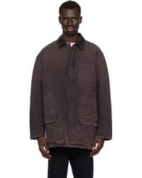 Golden Goose - Leather Collar Distressed Jacket - Lyst