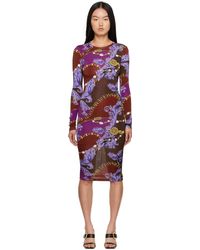 Versace - Purple Chain Couture Midi Dress - Lyst