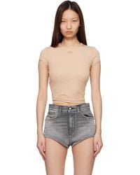 DIESEL - Ribbed Wrap-Around Laces T-Shirt - Lyst