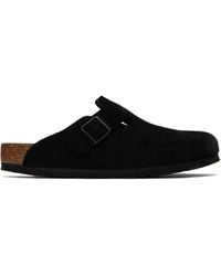 Birkenstock - Black Regular Boston Soft Footbed Loafers - Lyst
