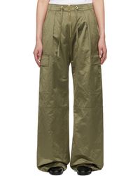 Ami Paris - カーキ コットンサテン ジッパー カーゴパンツ - Lyst