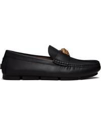 Versace - 'La Medusa' Leather Driver Loafers - Lyst