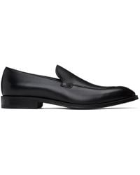 BOSS - Leather Apron Toe Loafers - Lyst