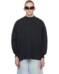 Balenciaga - T-shirt à manches longues noir à logo imprimé - Lyst