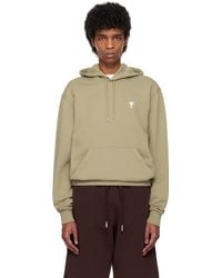 Ami Paris - カーキ Ami De Coeur コットン フーディ - Lyst