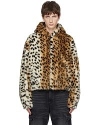 Givenchy - Beige Leopard Faux-fur Jacket - Lyst