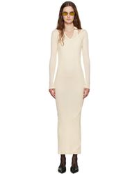 Jean Paul Gaultier - Off- Ribbed Twisted Double Layer Piercing Midi Dress - Lyst