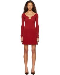 Jacquemus - Robe courte 'la mini robe pralù' rouge - les sculptures - Lyst