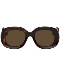 Loewe - Tortoiseshell Oval Sunglasses - Lyst