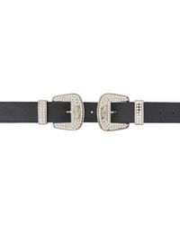 M05CH1N0 Jeans - Ceinture Noire À Boucles À Ardillon À Ornements En Verre Taillé - Lyst