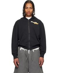 Palm Angels - Pull À Capuche Noir À Glissière Édition La Times - Lyst