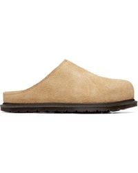 Dr. Martens - Tan San Hairy Suede Mule Slip-On Loafers - Lyst