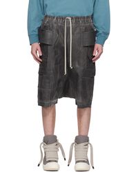 Rick Owens - Hollywood Creatch Cargo Pods Denim Shorts - Lyst